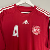 Shop 2010 DENMARK AGGER #5 *PLAYER ISSUE* BNWT HOME SHIRT (XL) ADIDAS, classic football shirts, vintage football shirts & retro soccer jerseys at Cult Kits