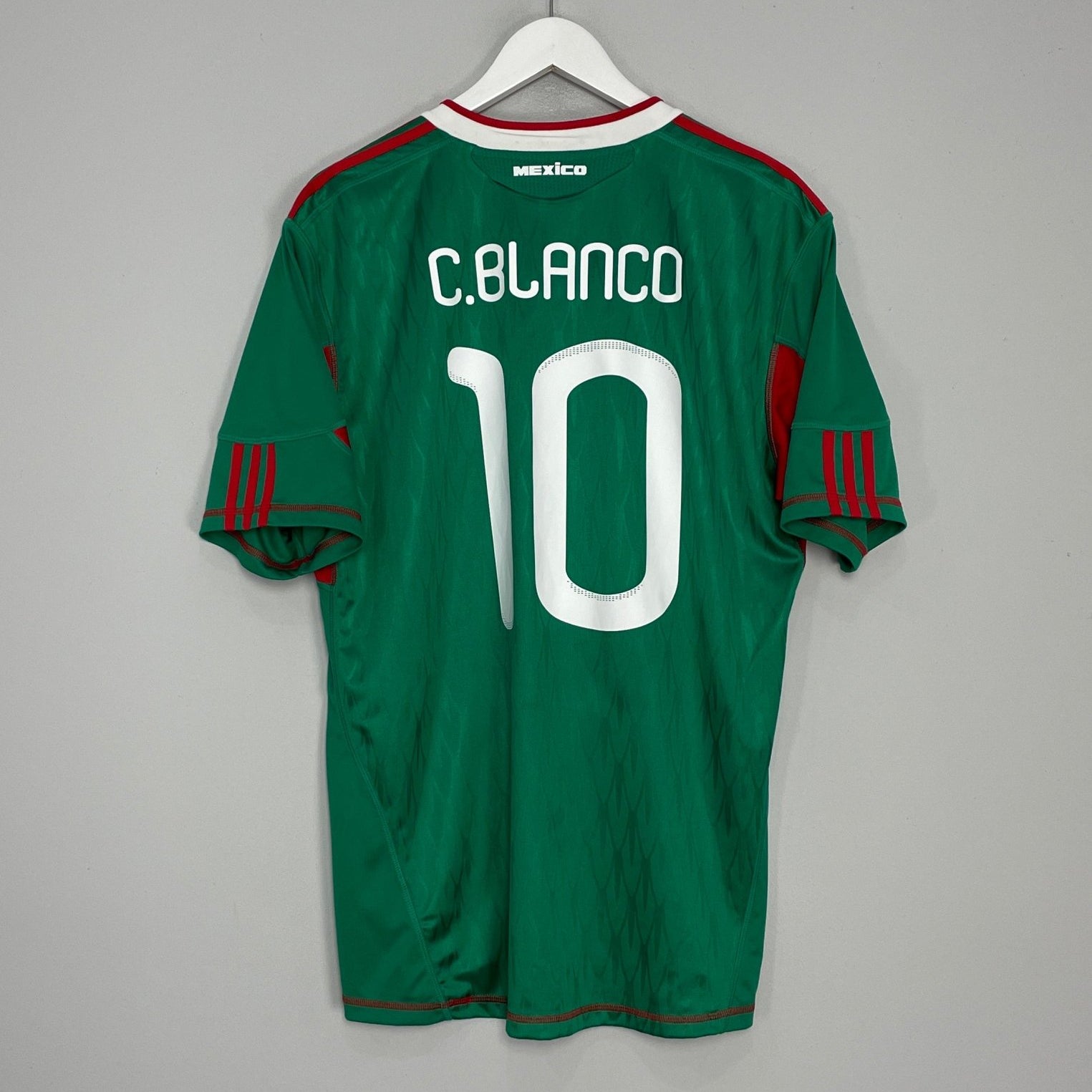 Shop 2010 MEXICO C.BLANCO #10 HOME SHIRT (L) ADIDAS, classic football shirts, vintage football shirts & retro soccer jerseys at Cult Kits