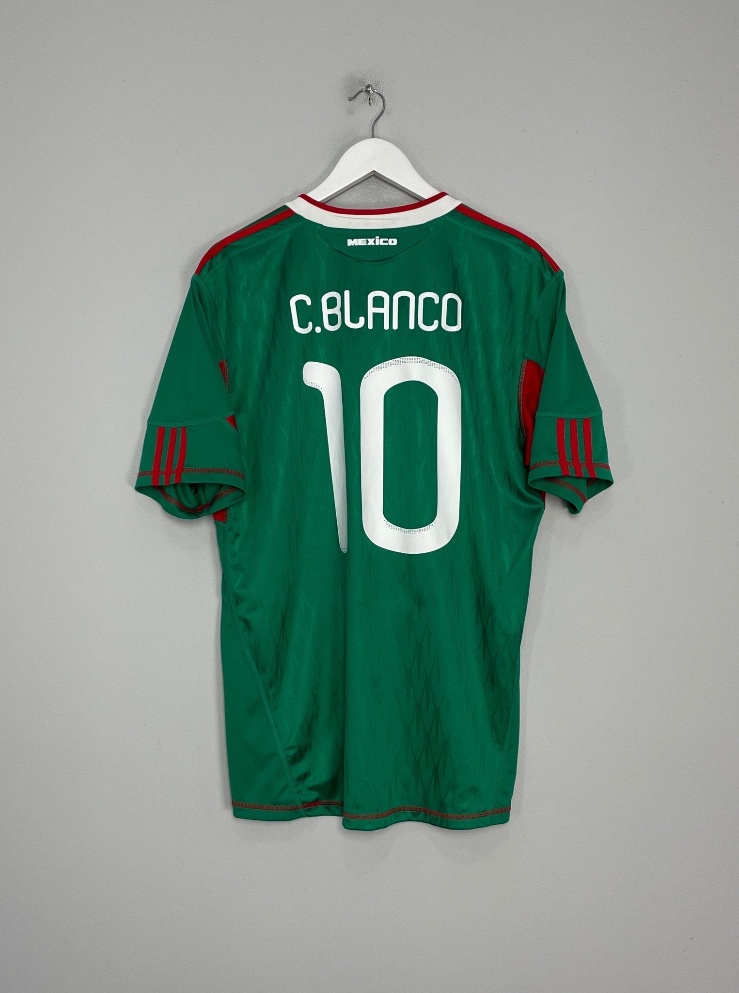 Shop 2010 MEXICO C.BLANCO #10 HOME SHIRT (L) ADIDAS, classic football shirts, vintage football shirts & retro soccer jerseys at Cult Kits