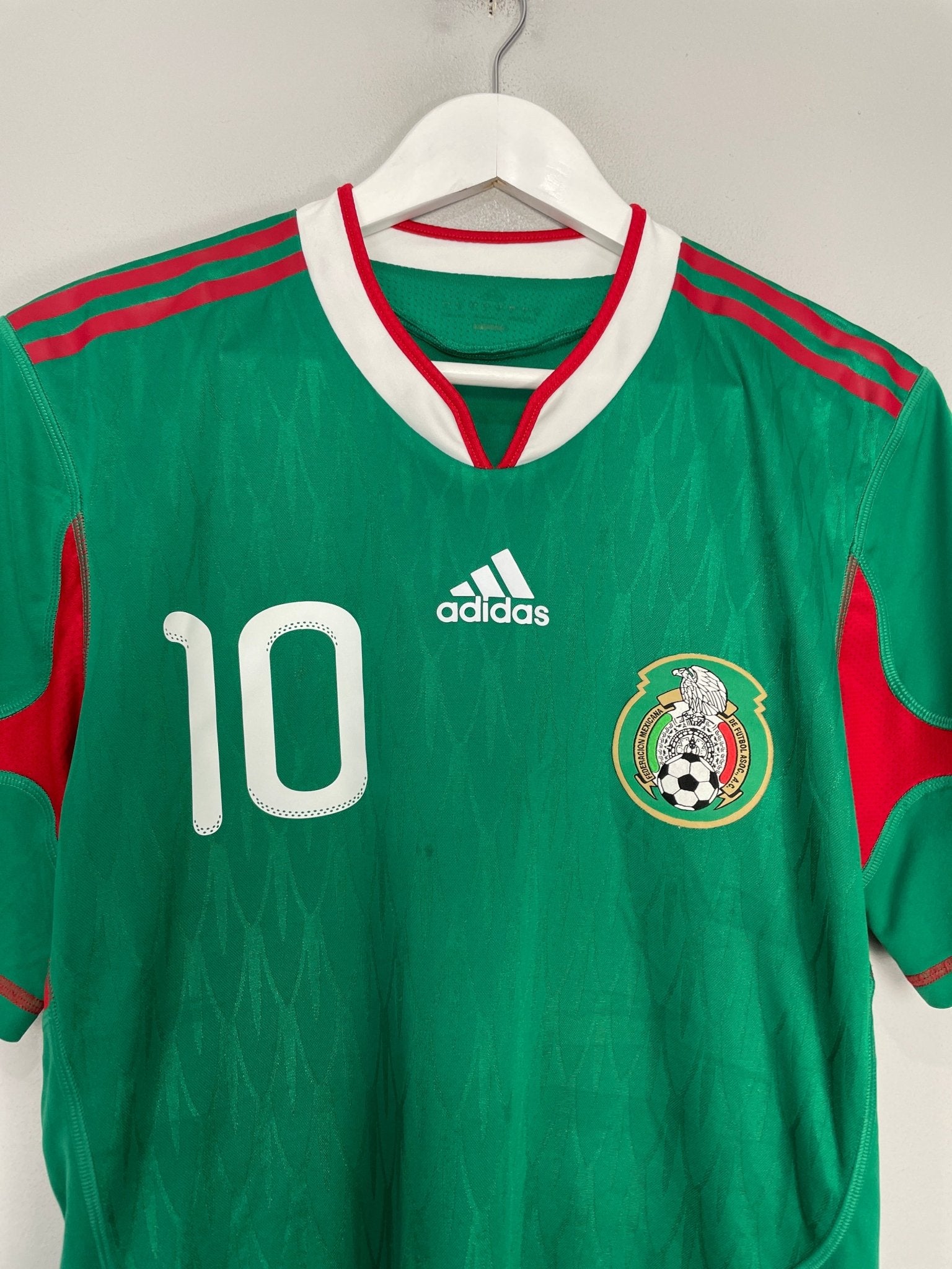 Shop 2010 MEXICO C.BLANCO #10 *PLAYER ISSUE* HOME SHIRT (M) ADIDAS, classic football shirts, vintage football shirts & retro soccer jerseys at Cult Kits