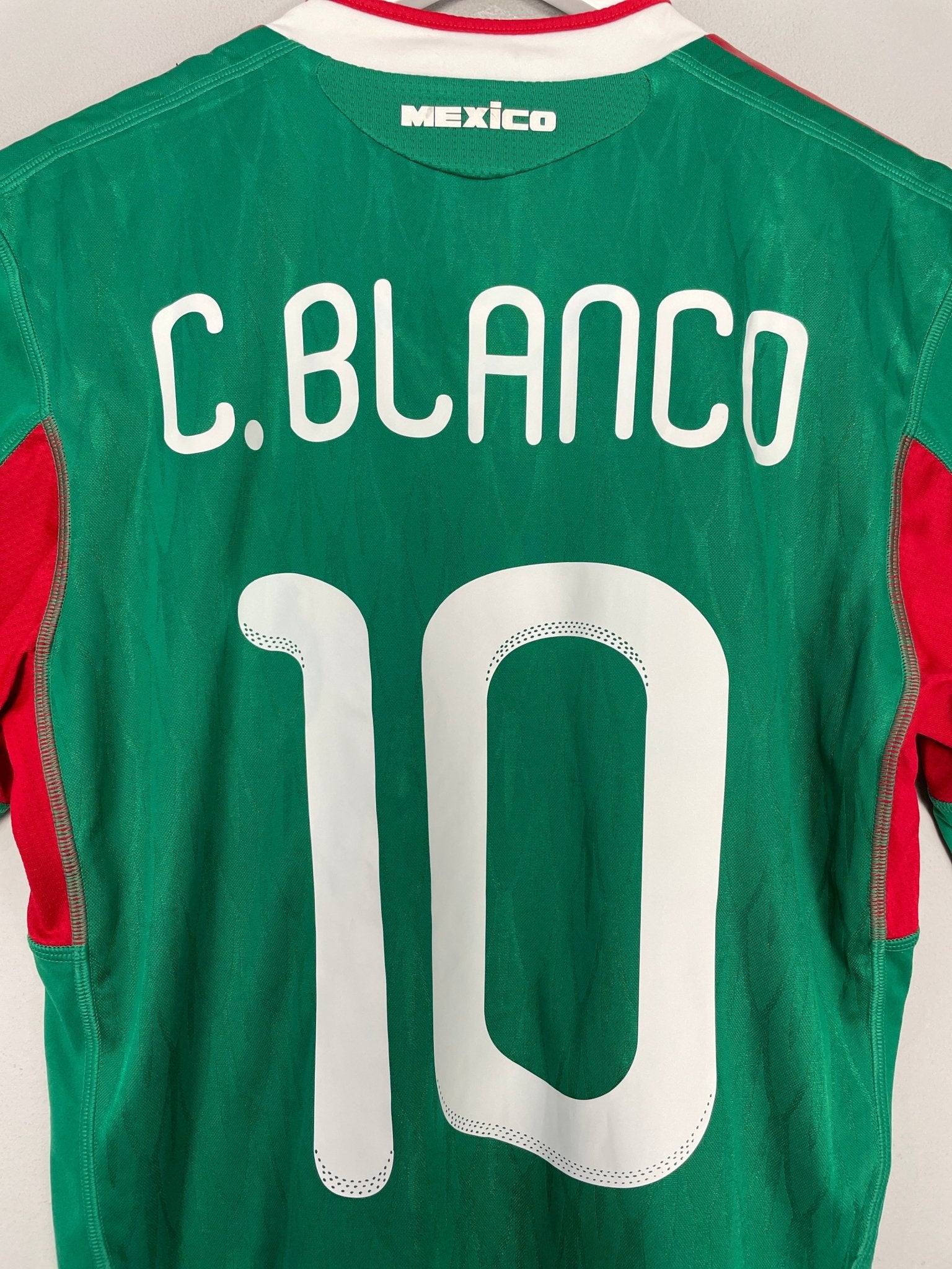 Shop 2010 MEXICO C.BLANCO #10 *PLAYER ISSUE* HOME SHIRT (M) ADIDAS, classic football shirts, vintage football shirts & retro soccer jerseys at Cult Kits