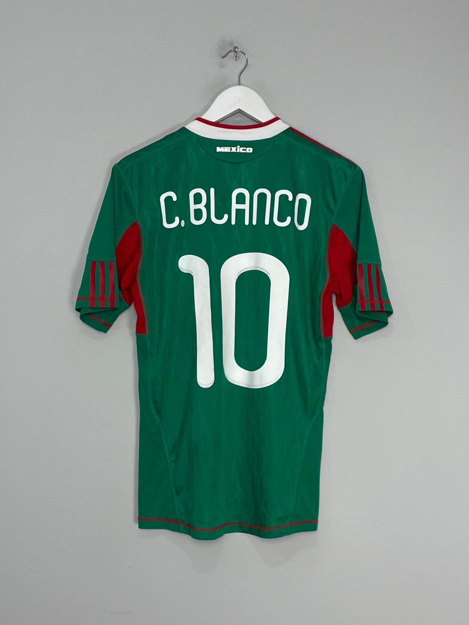 Shop 2010 MEXICO C.BLANCO #10 *PLAYER ISSUE* HOME SHIRT (M) ADIDAS, classic football shirts, vintage football shirts & retro soccer jerseys at Cult Kits