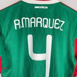 Shop 2010 MEXICO R.MARQUEZ #4 HOME SHIRT (L) ADIDAS, classic football shirts, vintage football shirts & retro soccer jerseys at Cult Kits