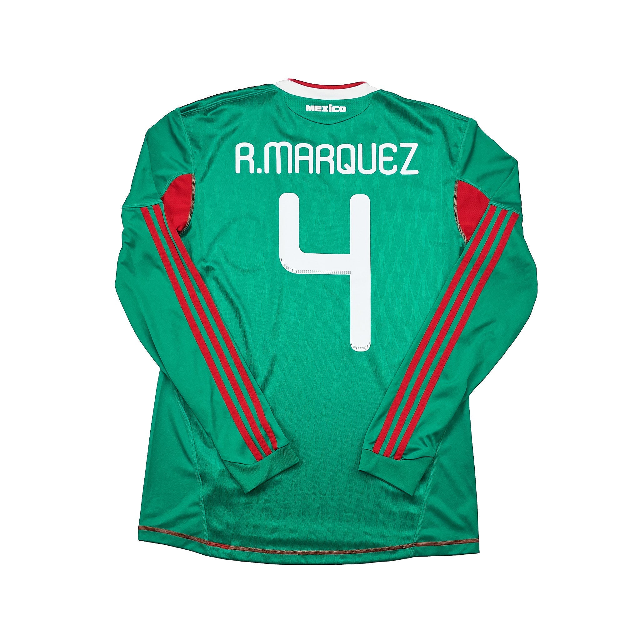 Buy 2010 Mexico R.Marquez 4 L/S Home Shirt (M) Adidas ~ Free worldwide shipping ~ Authentic Vintage Football Shirts from Cult Kits