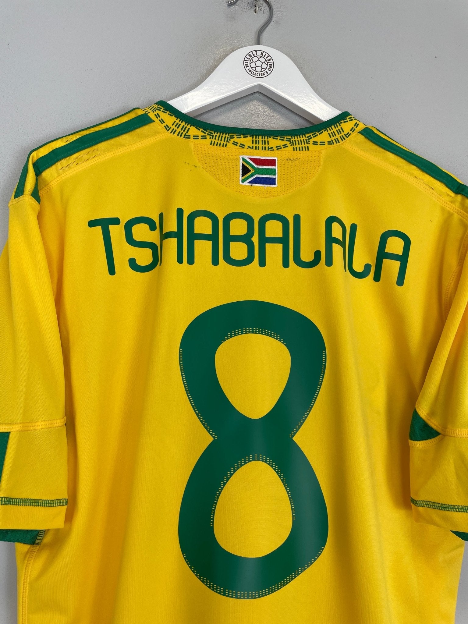 Shop 2010 SOUTH AFRICA TSHABALALA #8 HOME SHIRT (XL) ADIDAS, classic football shirts, vintage football shirts & retro soccer jerseys at Cult Kits