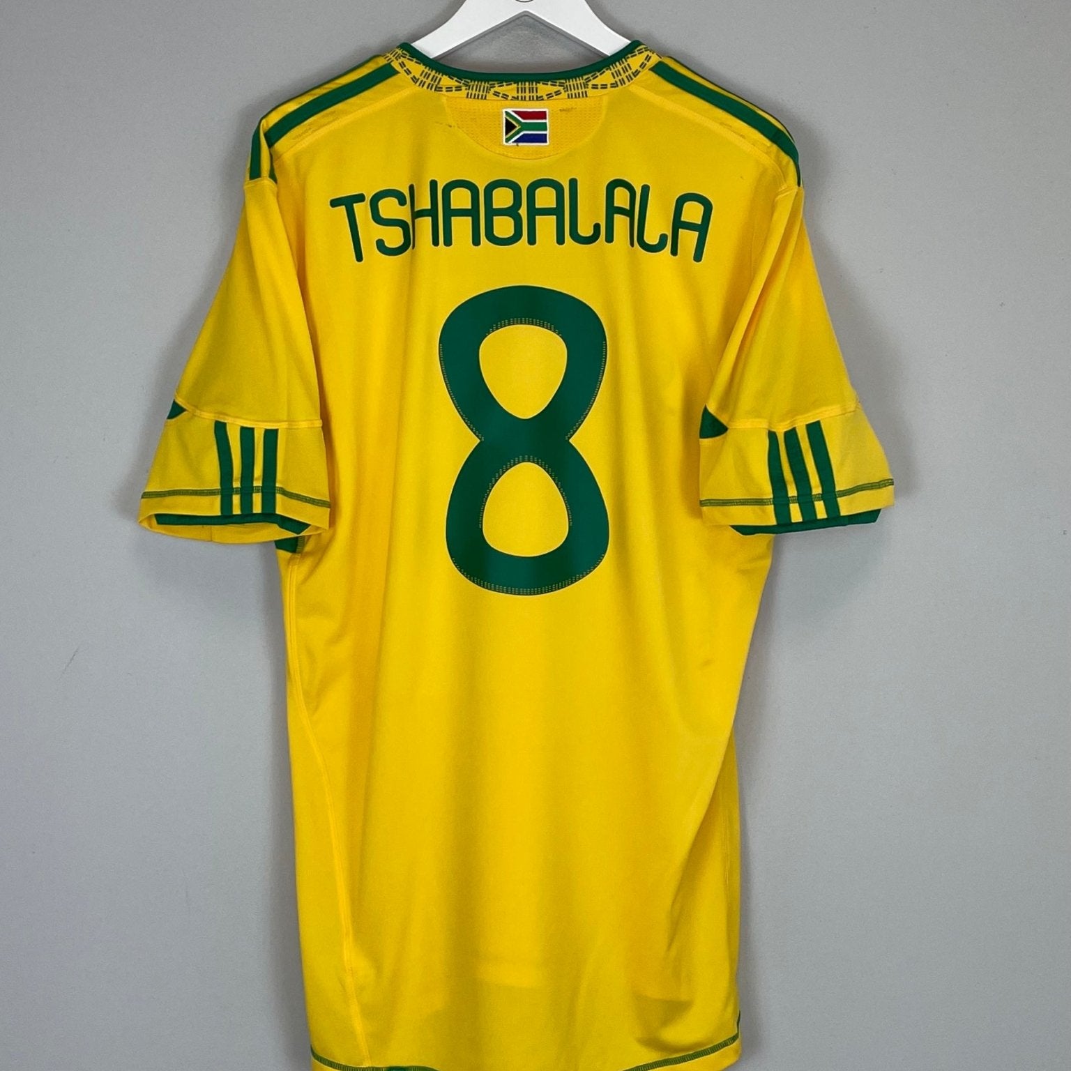 Shop 2010 SOUTH AFRICA TSHABALALA #8 HOME SHIRT (XL) ADIDAS, classic football shirts, vintage football shirts & retro soccer jerseys at Cult Kits
