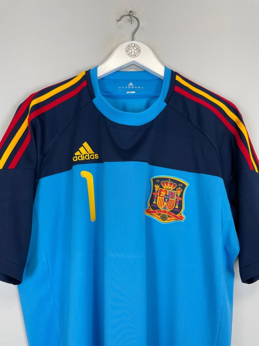 2010 SPAIN CASILLAS 1 GK SHIRT (XL) ADIDAS - Cult Kits - XL - Buy Vintage Football Shirts, Authentic Retro Football Shirts For Sale, Classic Football Shirts & Soccer Jersey