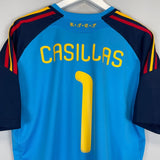 2010 SPAIN CASILLAS 1 GK SHIRT (XL) ADIDAS - Cult Kits - XL - Buy Vintage Football Shirts, Authentic Retro Football Shirts For Sale, Classic Football Shirts & Soccer Jersey