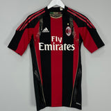 Shop 2010/11 AC MILAN *PLAYER ISSUE* HOME SHIRT (M) ADIDAS, classic football shirts, vintage football shirts & retro soccer jerseys at Cult Kits
