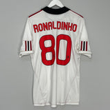 Shop 2010/11 AC MILAN RONALDINHO #80 AWAY SHIRT (M) ADIDAS, classic football shirts, vintage football shirts & retro soccer jerseys at Cult Kits