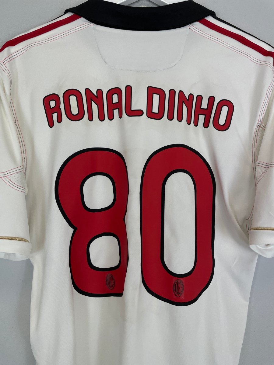 2010/11 AC MILAN RONALDINHO 80 AWAY SHIRT (M) ADIDAS - Cult Kits - Medium - Buy Vintage Football Shirts, Authentic Retro Football Shirts For Sale, Classic Football Shirts & Soccer Jersey