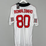 Shop 2010/11 AC MILAN RONALDINHO #80 *BNWT* AWAY SHIRT (L) ADIDAS, classic football shirts, vintage football shirts & retro soccer jerseys at Cult Kits