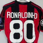 2010/11 AC MILAN RONALDINHO 80 C/L HOME SHIRT (S) ADIDAS - Cult Kits - Small - Buy Vintage Football Shirts, Authentic Retro Football Shirts For Sale, Classic Football Shirts & Soccer Jersey