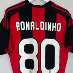 2010/11 AC MILAN RONALDINHO 80 HOME SHIRT (M) ADIDAS - Cult Kits - Medium - Buy Vintage Football Shirts, Authentic Retro Football Shirts For Sale, Classic Football Shirts & Soccer Jersey