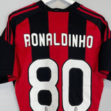 2010/11 AC MILAN RONALDINHO 80 HOME SHIRT (M) ADIDAS - Cult Kits - Medium - Buy Vintage Football Shirts, Authentic Retro Football Shirts For Sale, Classic Football Shirts & Soccer Jersey