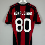 2010/11 AC MILAN RONALDINHO 80 HOME SHIRT (M) ADIDAS - Cult Kits - Medium - Buy Vintage Football Shirts, Authentic Retro Football Shirts For Sale, Classic Football Shirts & Soccer Jersey