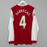 Shop 2010/11 ARSENAL FABREGAS #4 L/S HOME SHIRT (M) NIKE, classic football shirts, vintage football shirts & retro soccer jerseys at Cult Kits