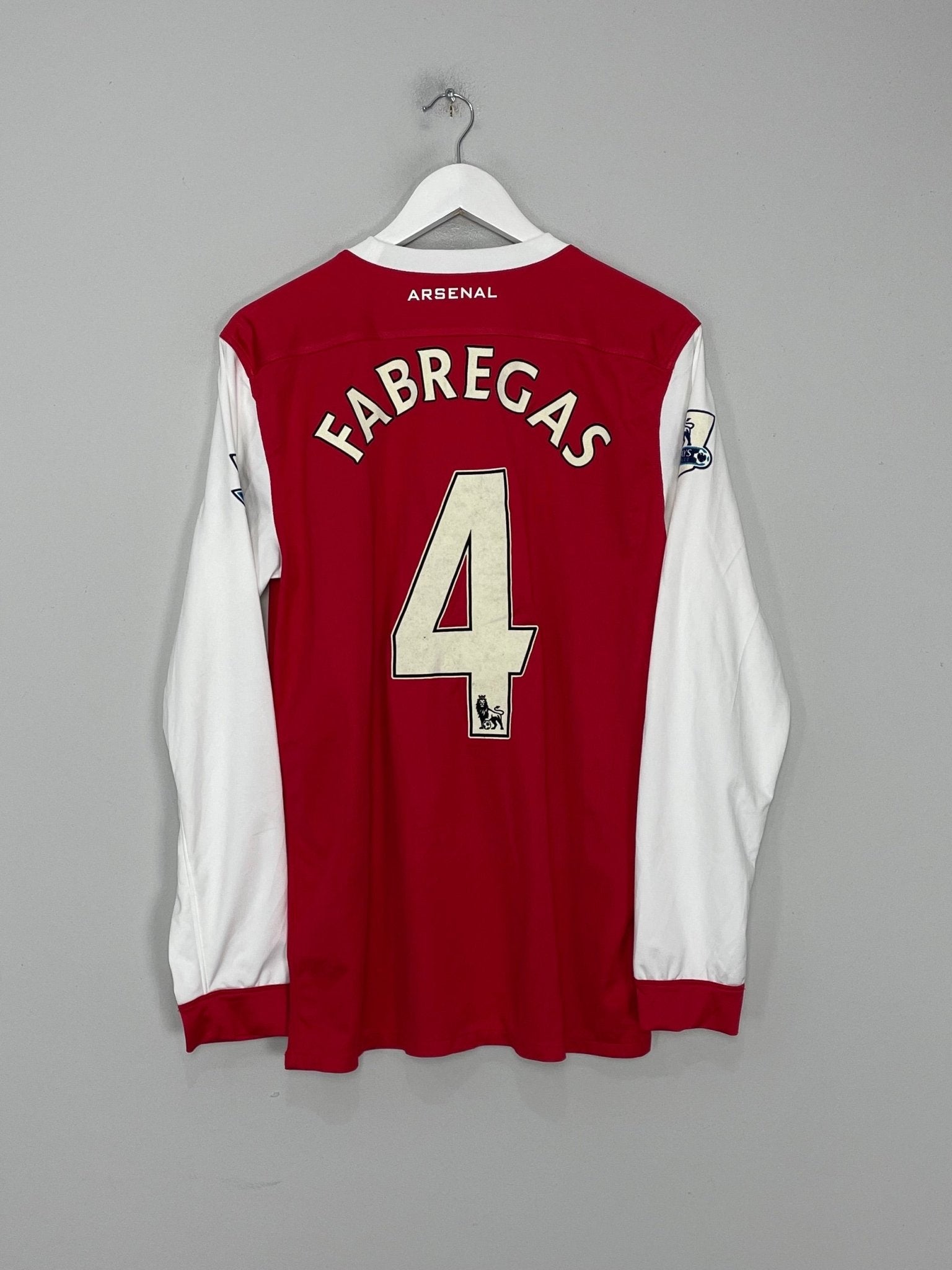 Shop 2010/11 ARSENAL FABREGAS #4 L/S HOME SHIRT (M) NIKE, classic football shirts, vintage football shirts & retro soccer jerseys at Cult Kits