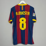 Shop 2010/11 BARCELONA INIESTA #8 HOME SHIRT (L) NIKE, classic football shirts, vintage football shirts & retro soccer jerseys at Cult Kits