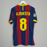 Shop 2010/11 BARCELONA INIESTA #8 HOME SHIRT (L) NIKE, classic football shirts, vintage football shirts & retro soccer jerseys at Cult Kits