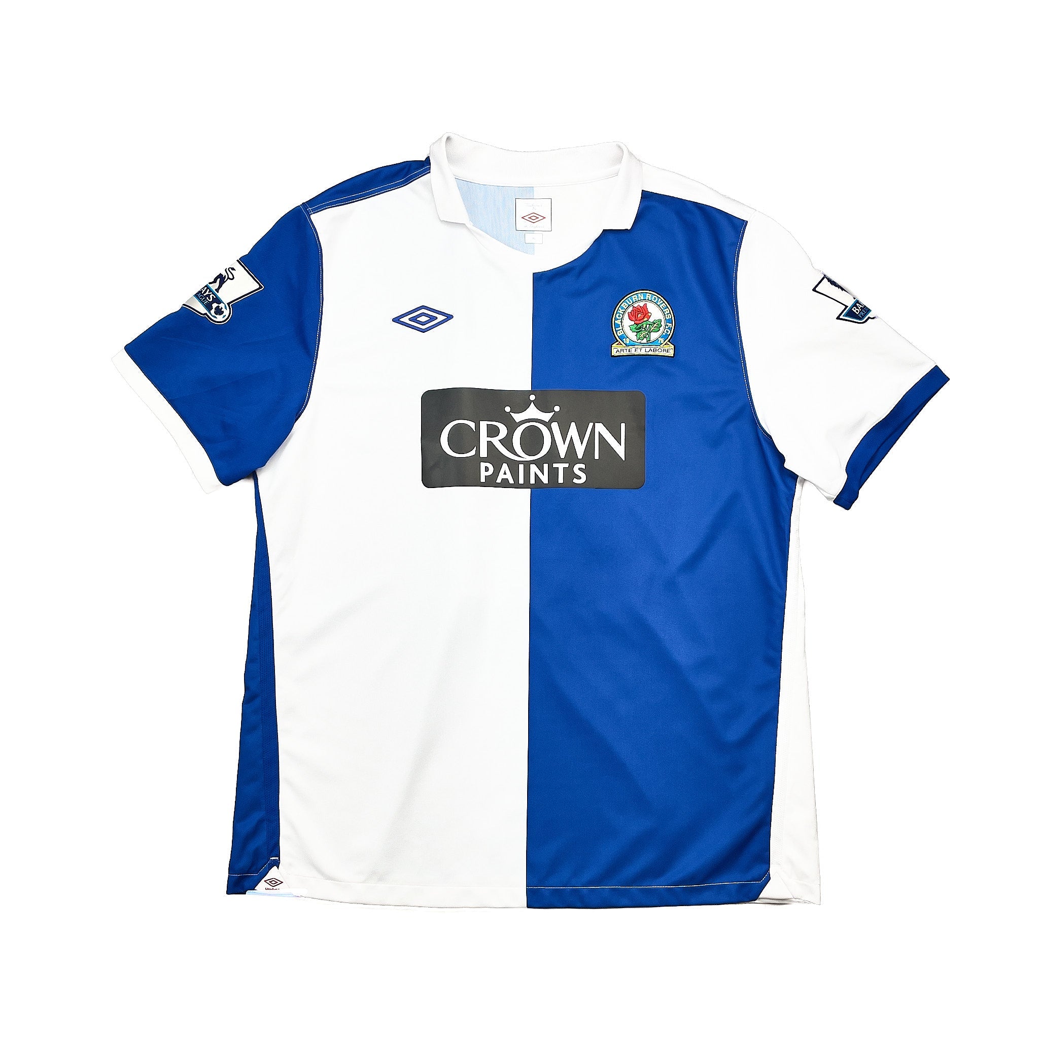Buy 2010/11 Blackburn Rovers Benjani 21 *Match Issue* Home Shirt (XL) Umbro ~ Free worldwide shipping ~ Authentic Vintage Football Shirts from Cult Kits