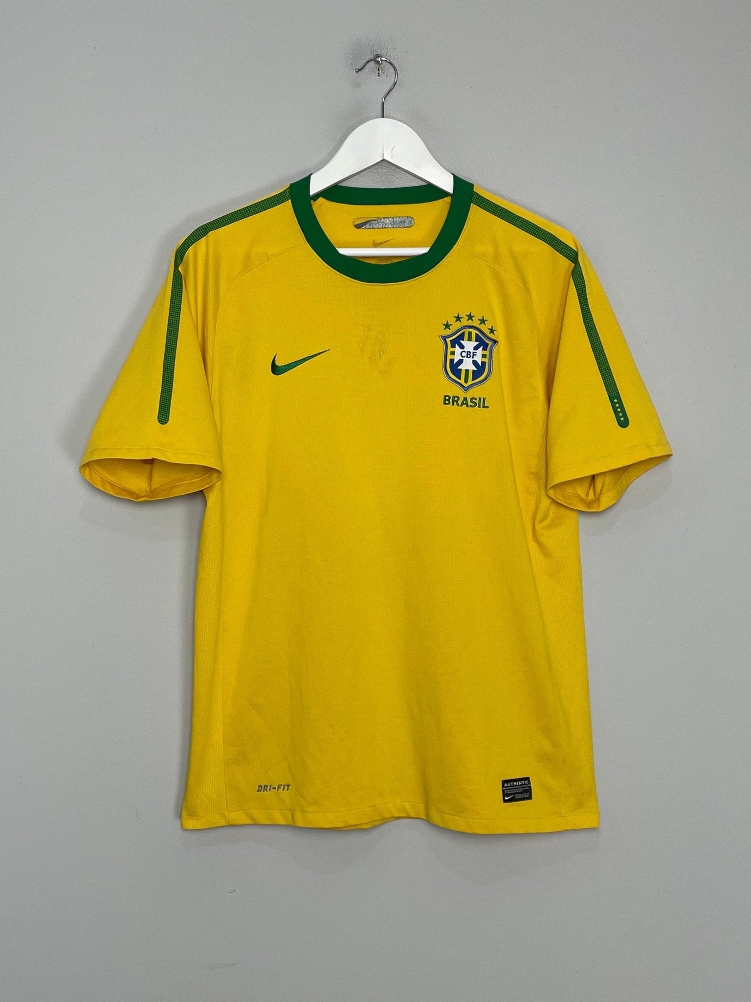 Shop 2010/11 BRAZIL HOME SHIRT (M) NIKE, classic football shirts, vintage football shirts & retro soccer jerseys at Cult Kits