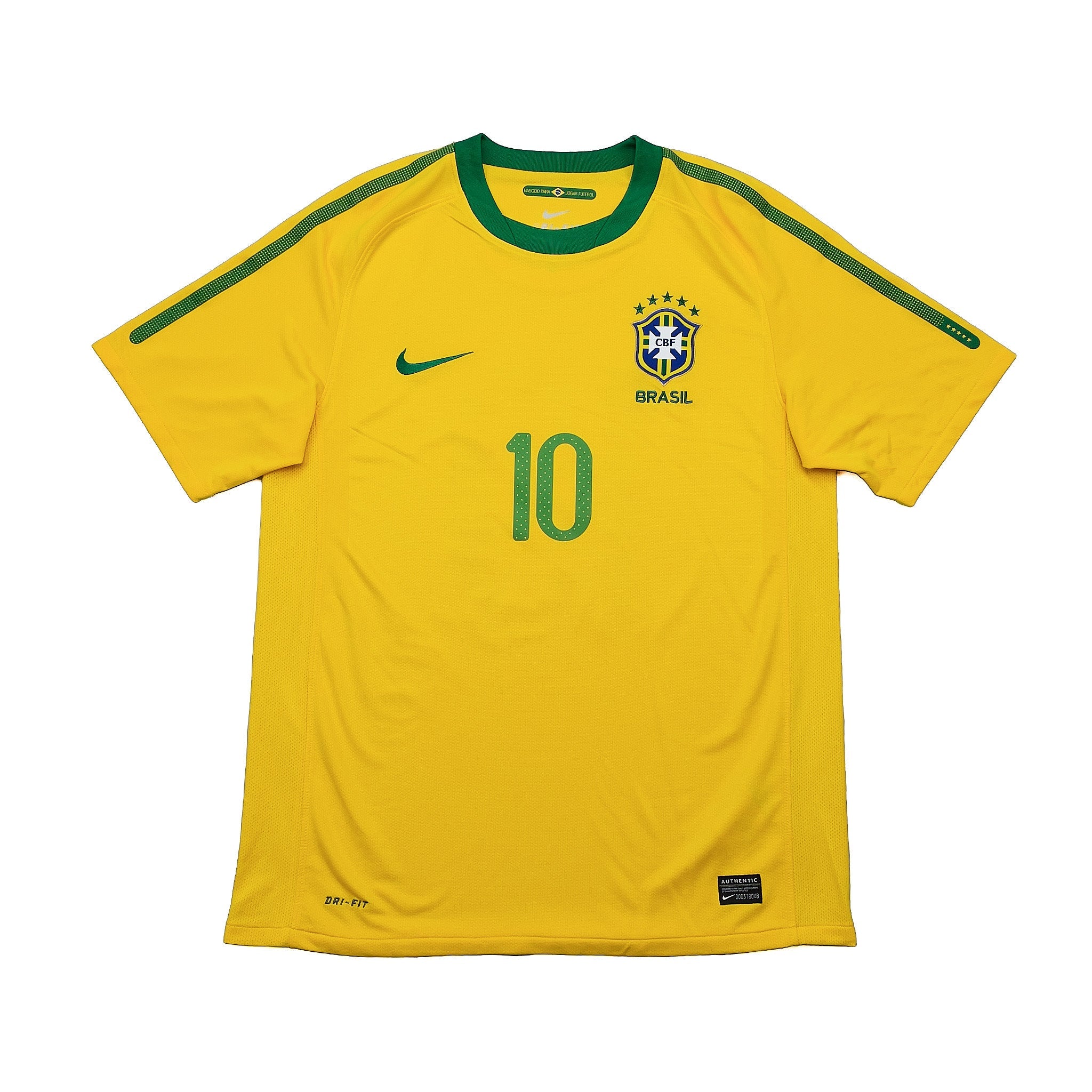 Buy 2010/11 Brazil Ronaldinho 10 Home Shirt (M) Nike ~ Free worldwide shipping available ~ Authentic Vintage Football Shirts from Cult Kits