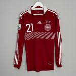 Shop 2010/11 DENMARK ERIKSEN #21 *MATCH ISSUE* HOME SHIRT (L) ADIDAS, classic football shirts, vintage football shirts & retro soccer jerseys at Cult Kits