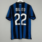 Shop 2010/11 INTER MILAN MILITO #22 HOME SHIRT (L) NIKE, classic football shirts, vintage football shirts & retro soccer jerseys at Cult Kits