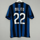 Shop 2010/11 INTER MILAN MILITO #22 HOME SHIRT (L) NIKE, classic football shirts, vintage football shirts & retro soccer jerseys at Cult Kits