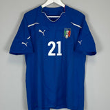 Shop 2010/11 ITALY PIRLO #21 HOME SHIRT (L) PUMA, classic football shirts, vintage football shirts & retro soccer jerseys at Cult Kits