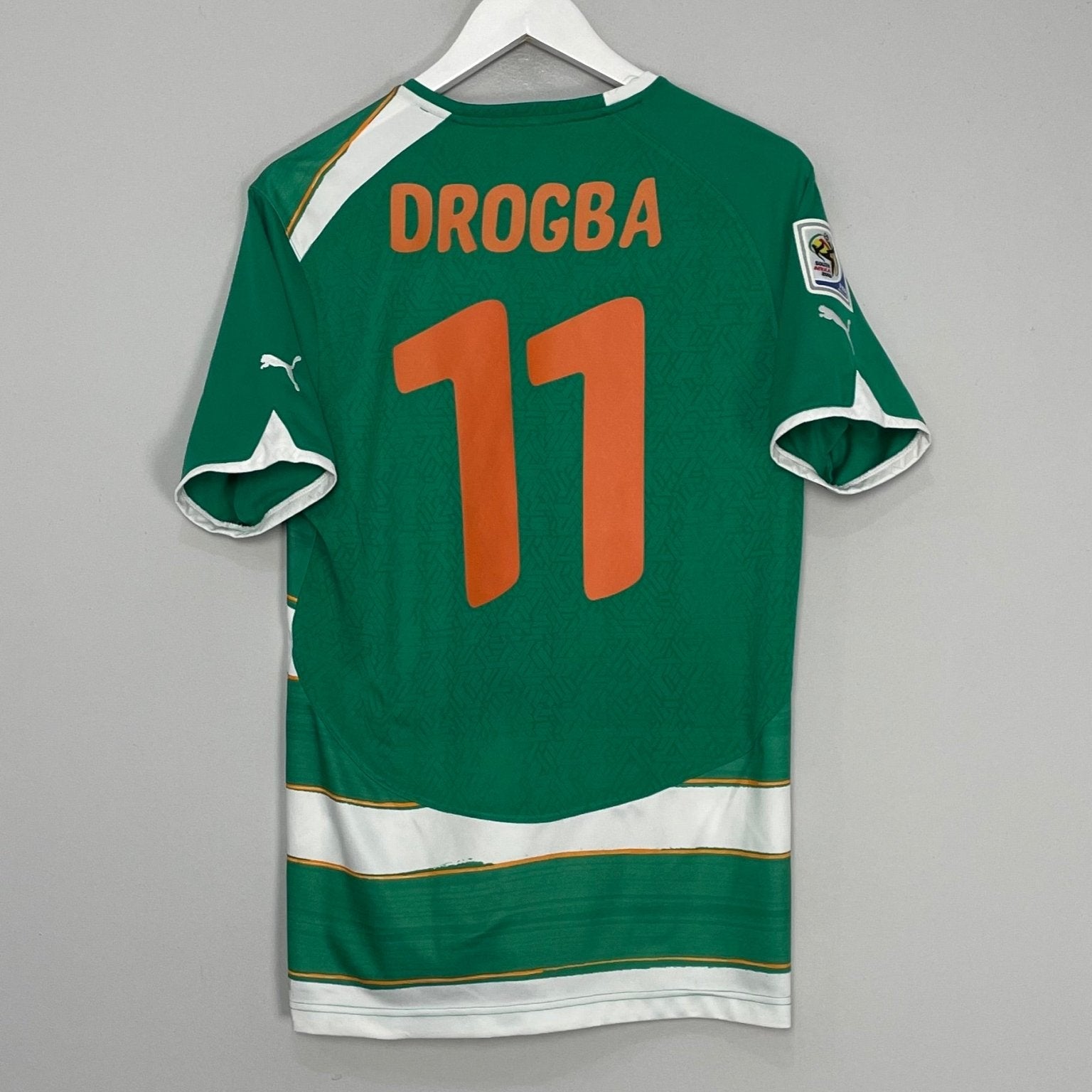 Shop 2010/11 IVORY COAST DROGBA #11 AWAY SHIRT (M) PUMA, classic football shirts, vintage football shirts & retro soccer jerseys at Cult Kits