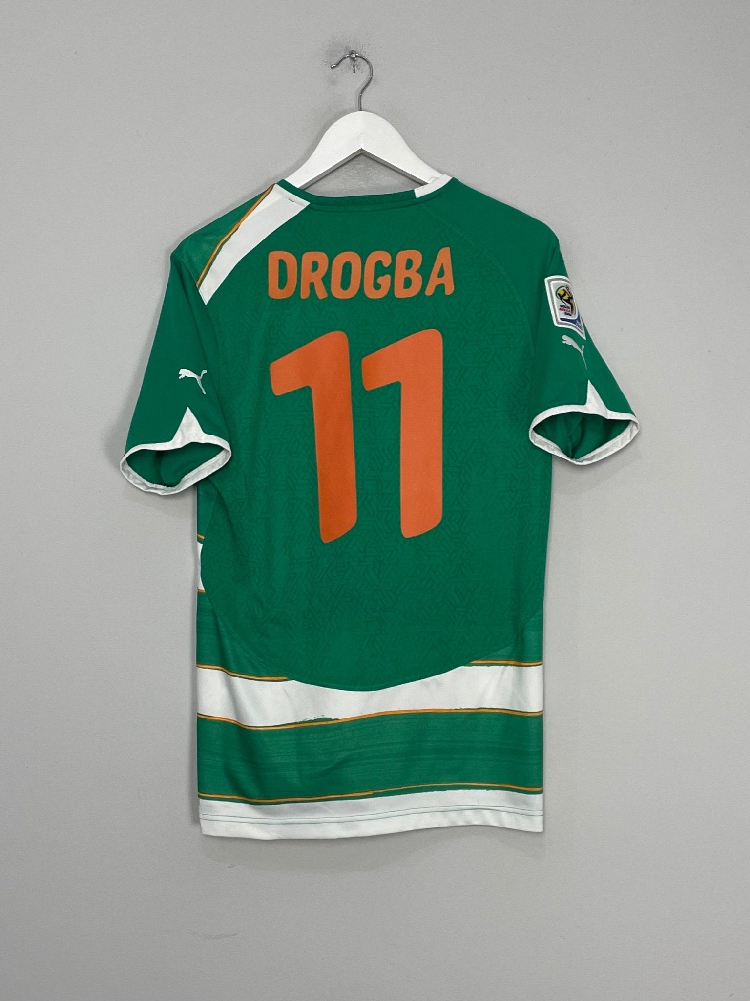 Shop 2010/11 IVORY COAST DROGBA #11 AWAY SHIRT (M) PUMA, classic football shirts, vintage football shirts & retro soccer jerseys at Cult Kits