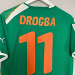 Shop 2010/11 IVORY COAST DROGBA #11 AWAY SHIRT (M) PUMA, classic football shirts, vintage football shirts & retro soccer jerseys at Cult Kits