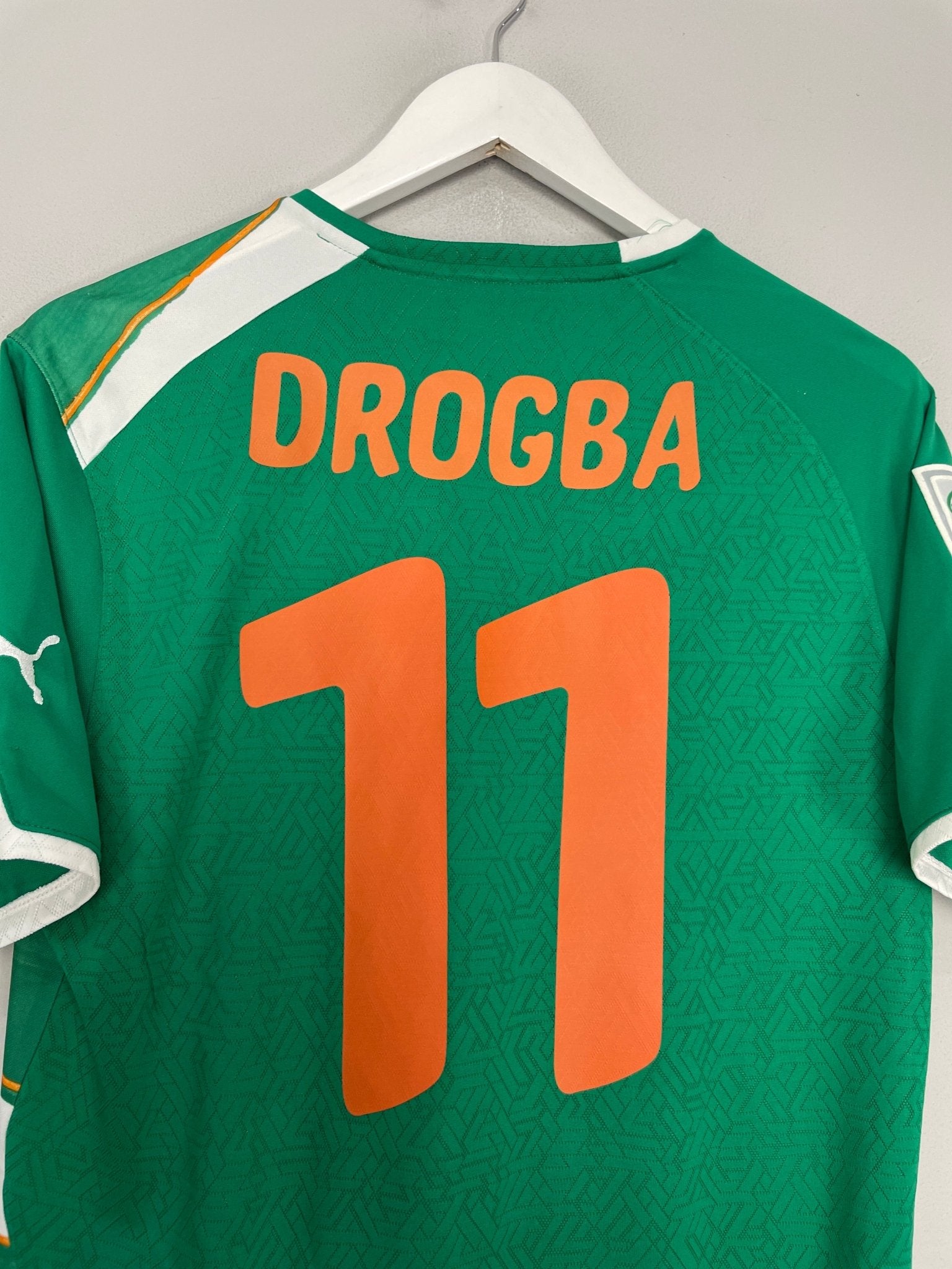 Shop 2010/11 IVORY COAST DROGBA #11 AWAY SHIRT (M) PUMA, classic football shirts, vintage football shirts & retro soccer jerseys at Cult Kits