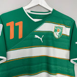 Shop 2010/11 IVORY COAST DROGBA #11 AWAY SHIRT (M) PUMA, classic football shirts, vintage football shirts & retro soccer jerseys at Cult Kits