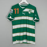Shop 2010/11 IVORY COAST DROGBA #11 AWAY SHIRT (M) PUMA, classic football shirts, vintage football shirts & retro soccer jerseys at Cult Kits