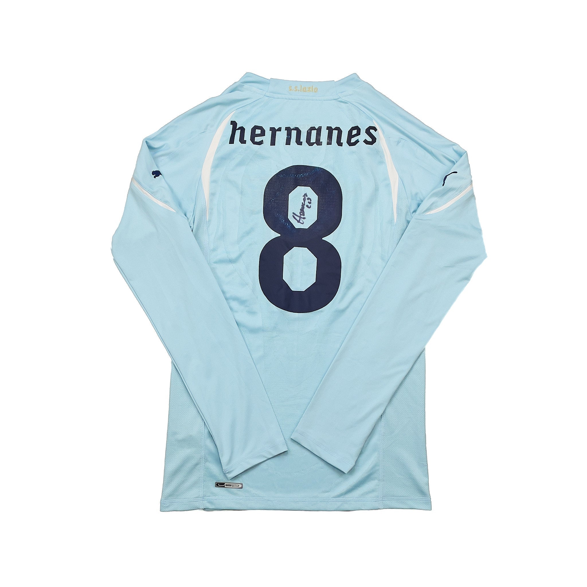 Buy 2010/11 Lazio Hernanes 8 *Player Issue + Signed* L/S Home Shirt (M) Puma ~ Free worldwide shipping ~ Authentic Vintage Football Shirts from Cult Kits
