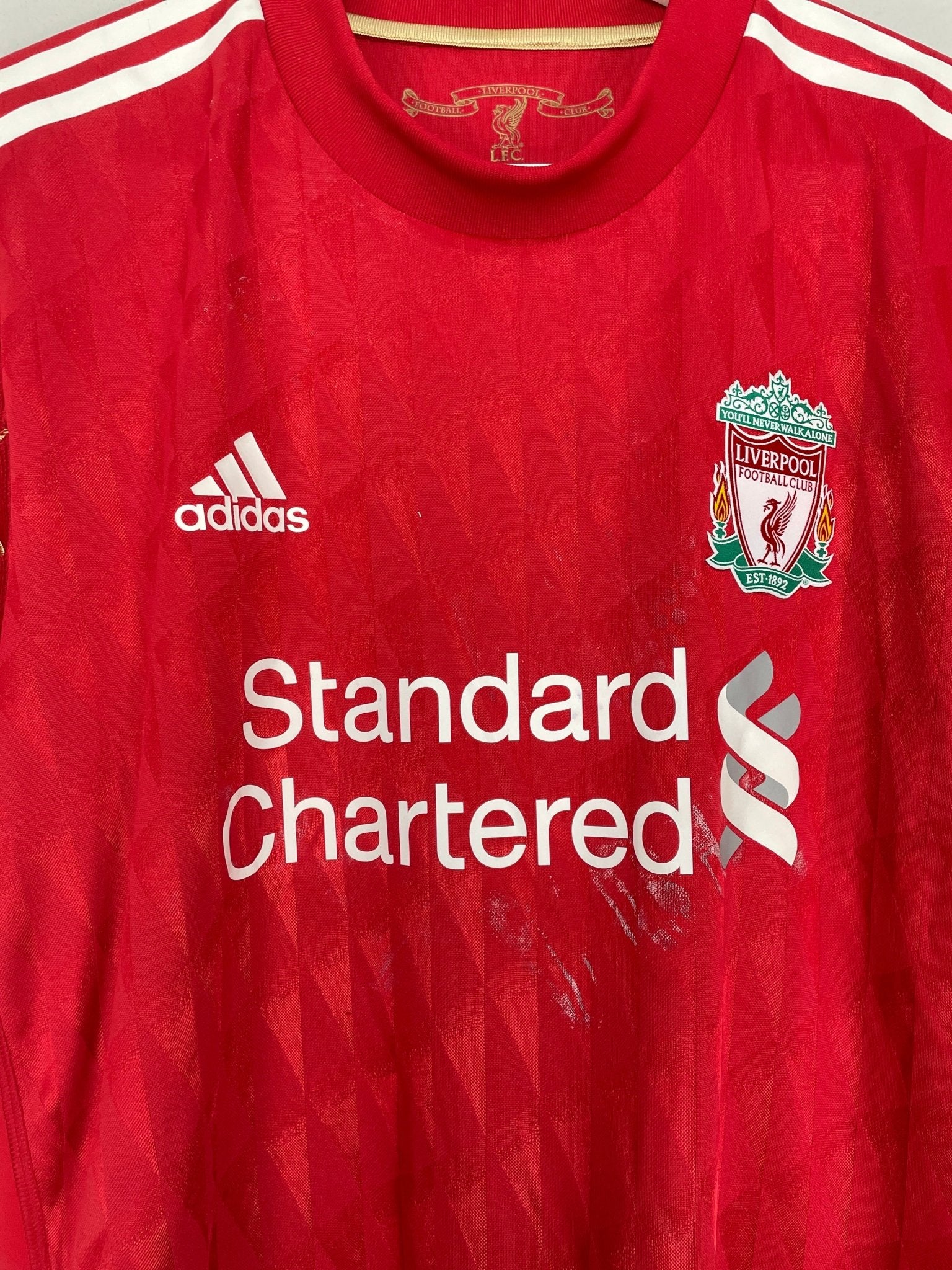 Shop 2010/11 LIVERPOOL GERRARD #8 *MATCH ISSUE* HOME SHIRT (XL) ADIDAS, classic football shirts, vintage football shirts & retro soccer jerseys at Cult Kits