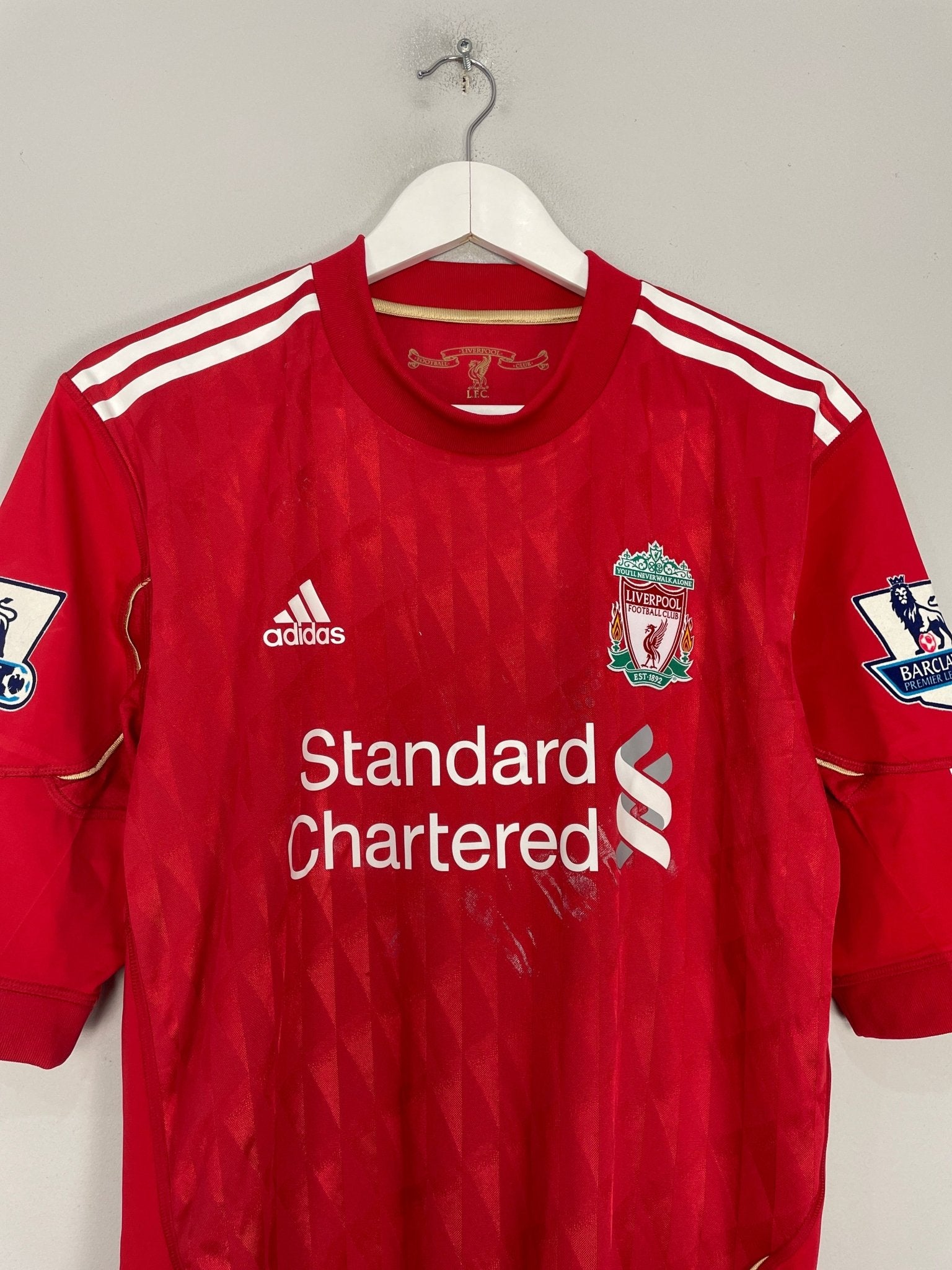 Shop 2010/11 LIVERPOOL GERRARD #8 *MATCH ISSUE* HOME SHIRT (XL) ADIDAS, classic football shirts, vintage football shirts & retro soccer jerseys at Cult Kits