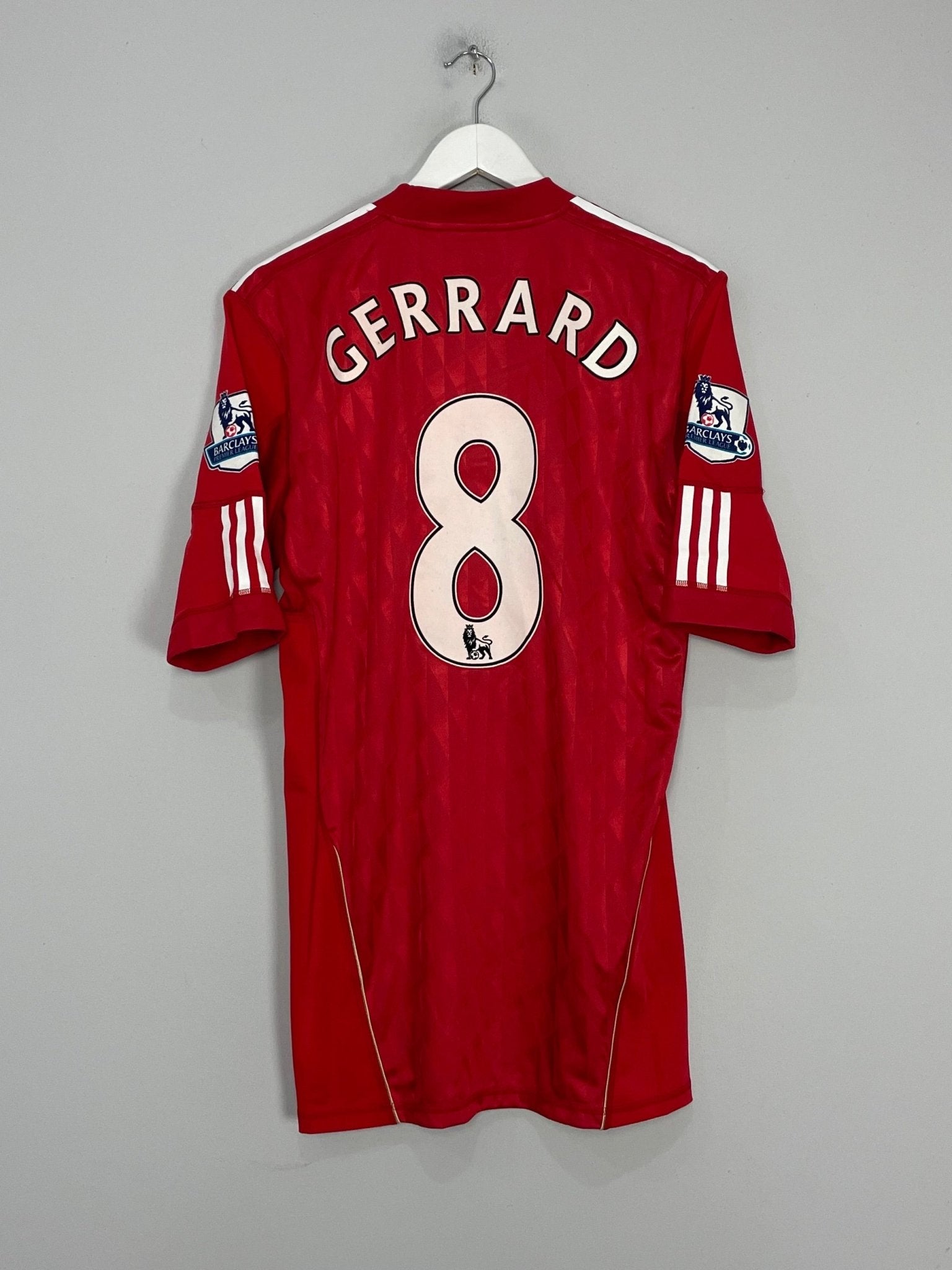Shop 2010/11 LIVERPOOL GERRARD #8 *MATCH ISSUE* HOME SHIRT (XL) ADIDAS, classic football shirts, vintage football shirts & retro soccer jerseys at Cult Kits