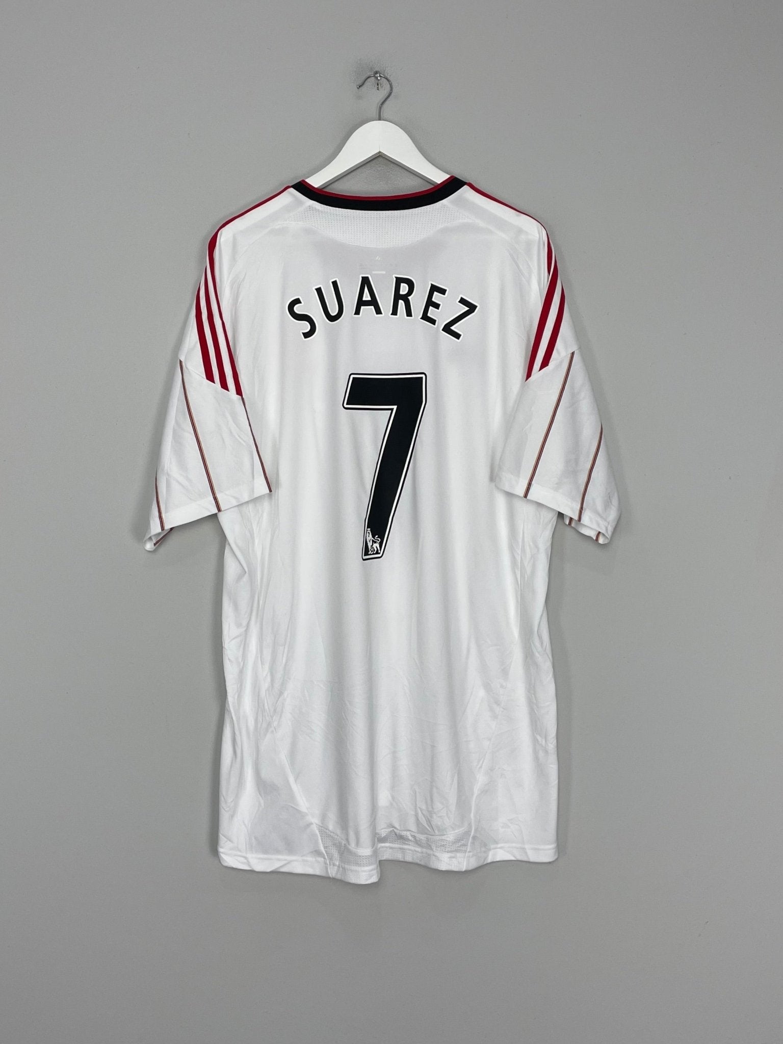 Shop 2010/11 LIVERPOOL SUAREZ #7 AWAY SHIRT (XXL) ADIDAS, classic football shirts, vintage football shirts & retro soccer jerseys at Cult Kits