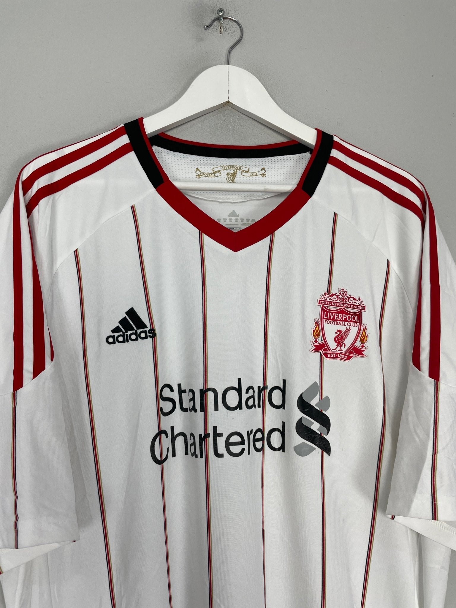 Shop 2010/11 LIVERPOOL SUAREZ #7 AWAY SHIRT (XXL) ADIDAS, classic football shirts, vintage football shirts & retro soccer jerseys at Cult Kits