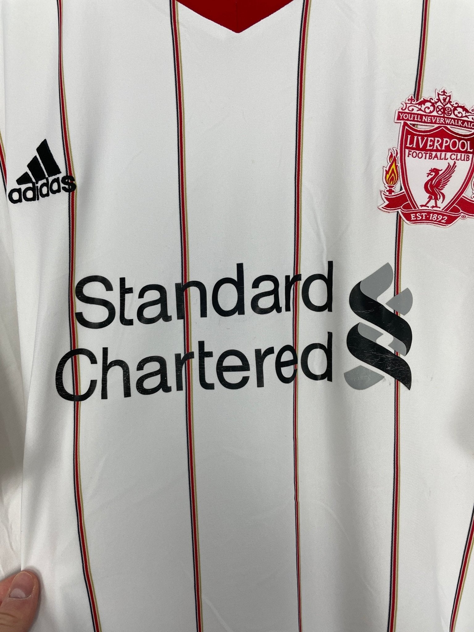 Shop 2010/11 LIVERPOOL SUAREZ #7 AWAY SHIRT (XXL) ADIDAS, classic football shirts, vintage football shirts & retro soccer jerseys at Cult Kits