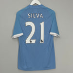 Shop 2010/11 MANCHESTER CITY SILVA #21 HOME SHIRT (M) UMBRO, classic football shirts, vintage football shirts & retro soccer jerseys at Cult Kits