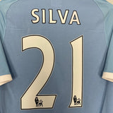 Shop 2010/11 MANCHESTER CITY SILVA #21 HOME SHIRT (M) UMBRO, classic football shirts, vintage football shirts & retro soccer jerseys at Cult Kits