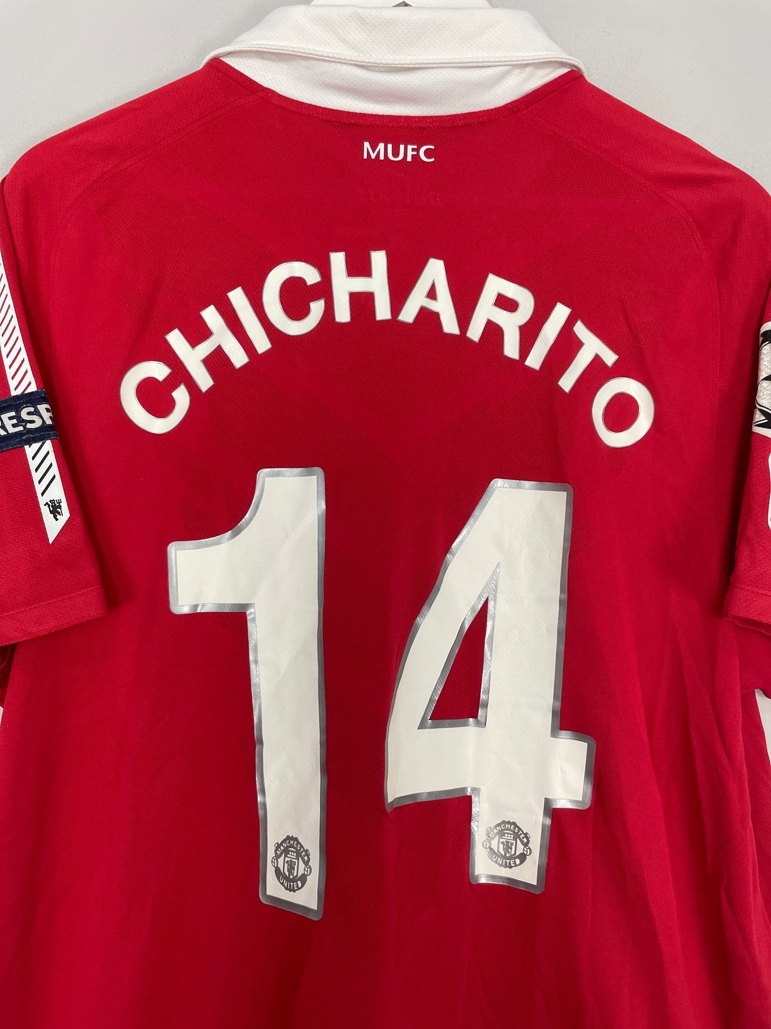 Shop 2010/11 MANCHESTER UNITED CHICHARITO #14 C/L HOME SHIRT (L) NIKE, classic football shirts, vintage football shirts & retro soccer jerseys at Cult Kits