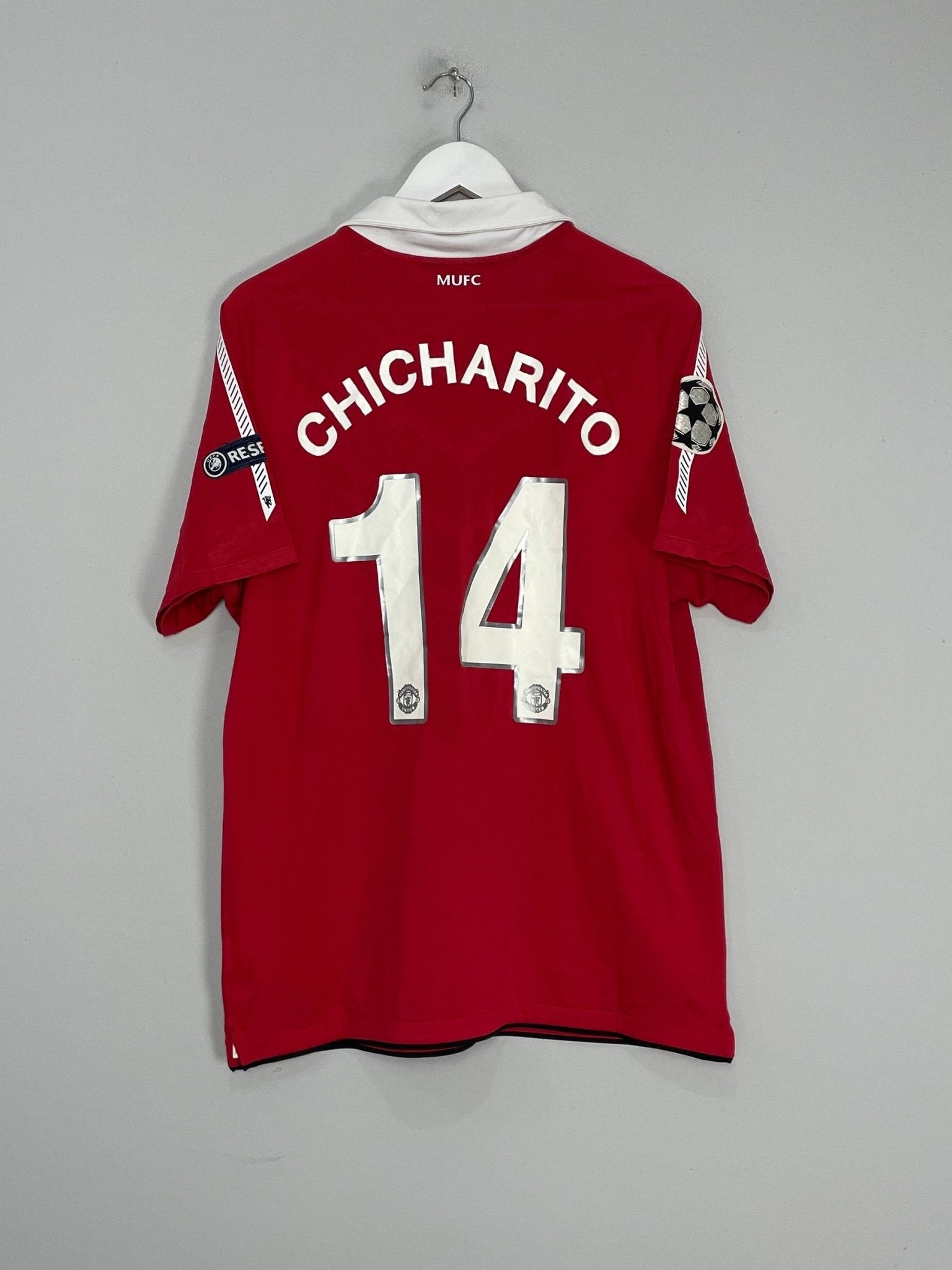 Shop 2010/11 MANCHESTER UNITED CHICHARITO #14 C/L HOME SHIRT (L) NIKE, classic football shirts, vintage football shirts & retro soccer jerseys at Cult Kits