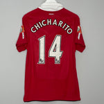 Shop 2010/11 MANCHESTER UNITED CHICHARITO #14 HOME SHIRT (S) NIKE, classic football shirts, vintage football shirts & retro soccer jerseys at Cult Kits