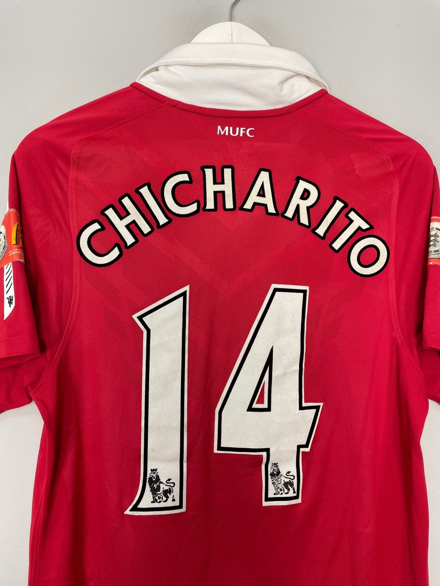 Shop 2010/11 MANCHESTER UNITED CHICHARITO #14 HOME SHIRT (S) NIKE, classic football shirts, vintage football shirts & retro soccer jerseys at Cult Kits